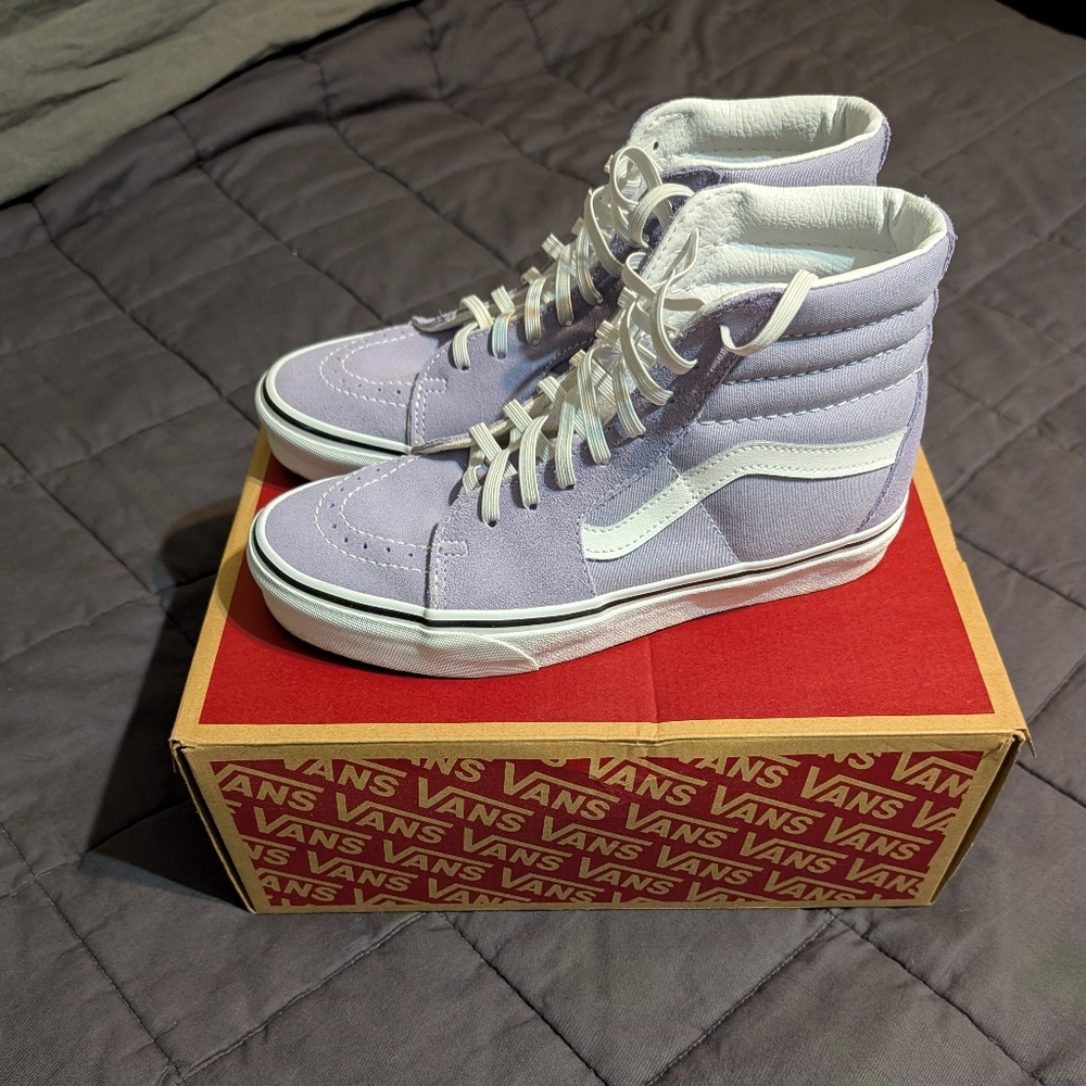 Vans Women's High-Top Sneakers - Lavender and White